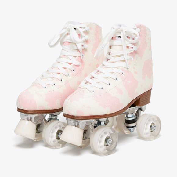 INTENTIONALLY BLANK Pastel Pink and Cream Roller Skates - Picture 1 of 5